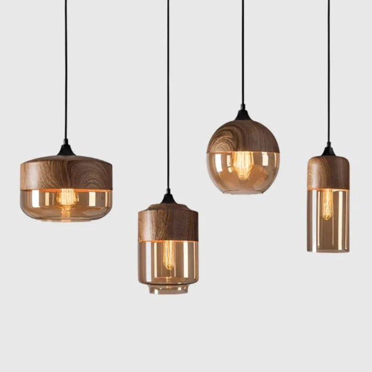 Scandinavian Wood And Glass Pendant Light - Image 5