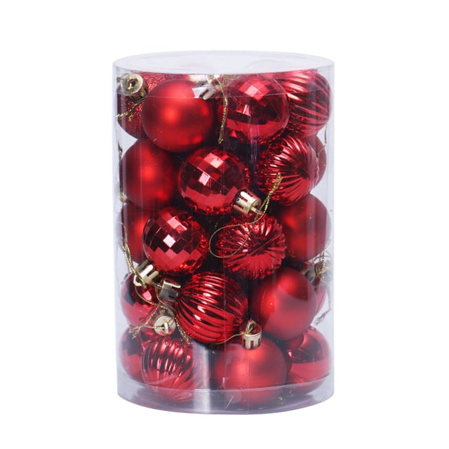 Set Cylindrical Christmas Ball Ornaments - Image 1