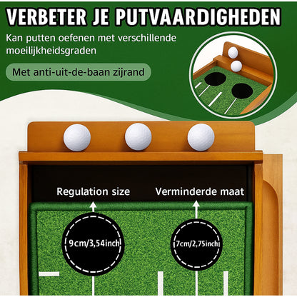Siya Golf Putting Mat With Automatic Ball Return Wooden Base Indoor & Outdoor Training Mat - Image 9