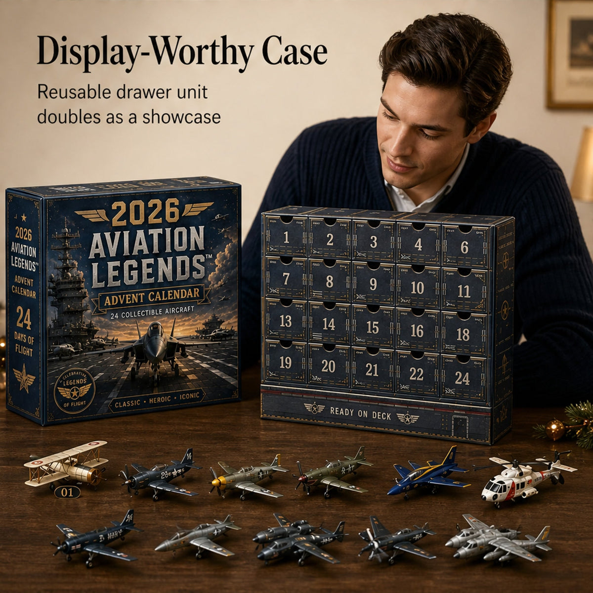 Skywick Christmas Advent Calendar With Collectible Aircraft 24 Days Of Aviation Legends - Image 1