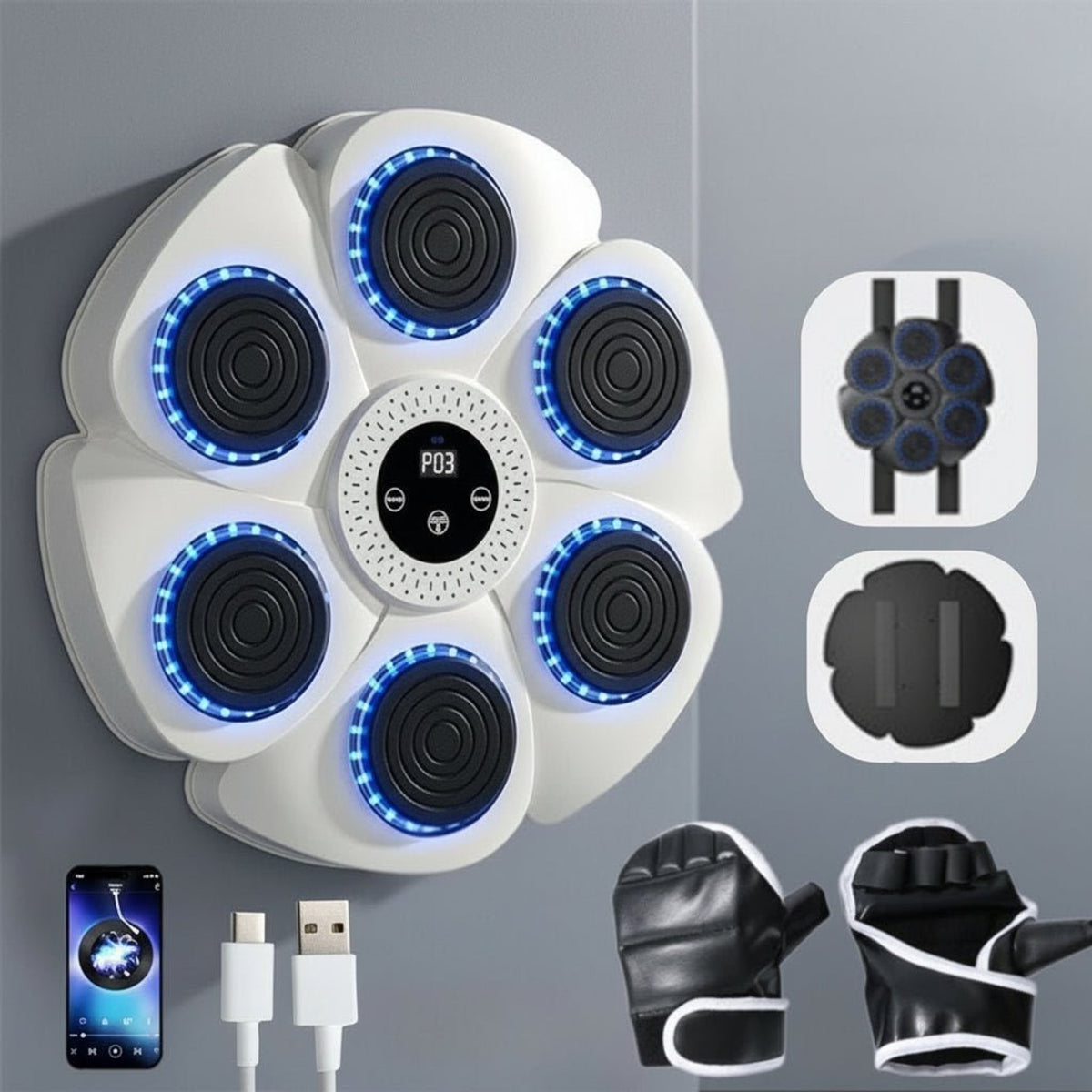 Smart Boxing Machine With Bluetooth Music And LED Lights For Interactive Training - Image 6