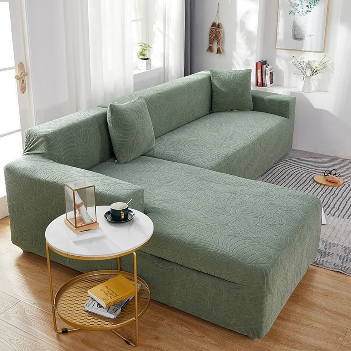 Sofalock Custom-Fit Polyester L-Shaped Sofa Cover - Image 3