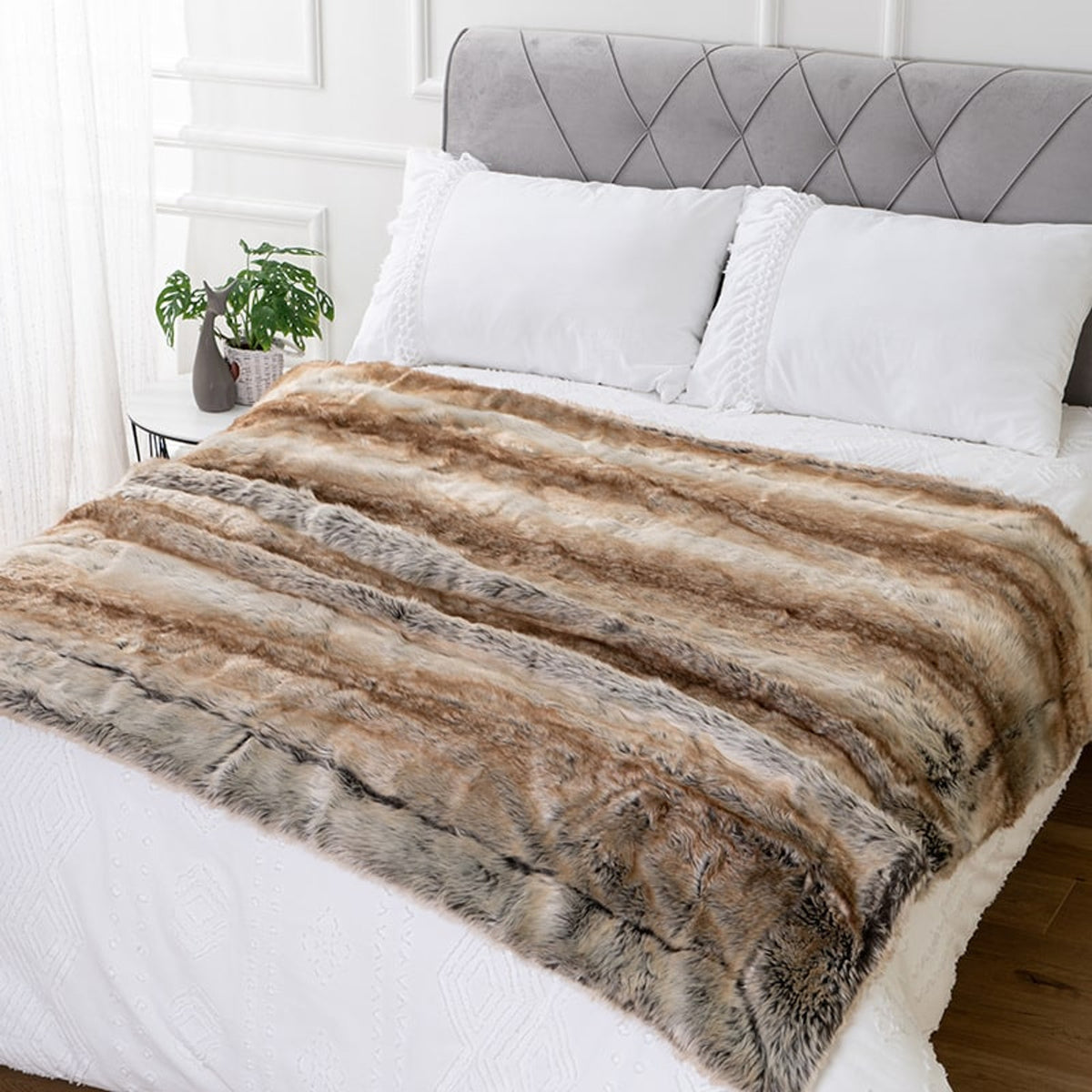 Soft Faux Fur Throw Blanket - Image 3