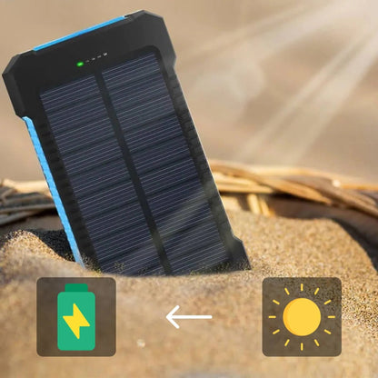 Solar Charger Power Bank With Dual USB Ports IP44 Waterproof And Integrated LED Flashlight - Image 6