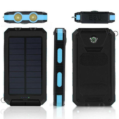 Solar Charger Power Bank With Dual USB Ports IP44 Waterproof And Integrated LED Flashlight - Image 2