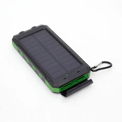 Solar Charger Power Bank With Dual USB Ports IP44 Waterproof And Integrated LED Flashlight - Image 3