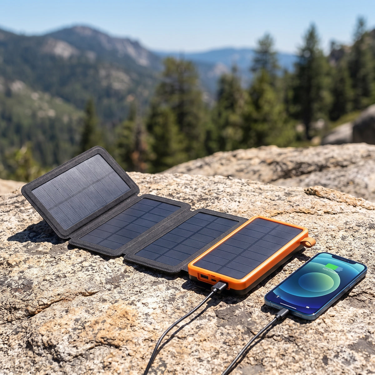 25000mAh Solar Power Bank With 4 Panels 10W Quick Charge And 3 USB Outputs - Image 1