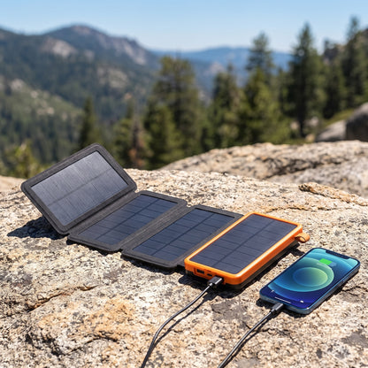25000mAh Solar Power Bank With 4 Panels 10W Quick Charge And 3 USB Outputs - Image 1