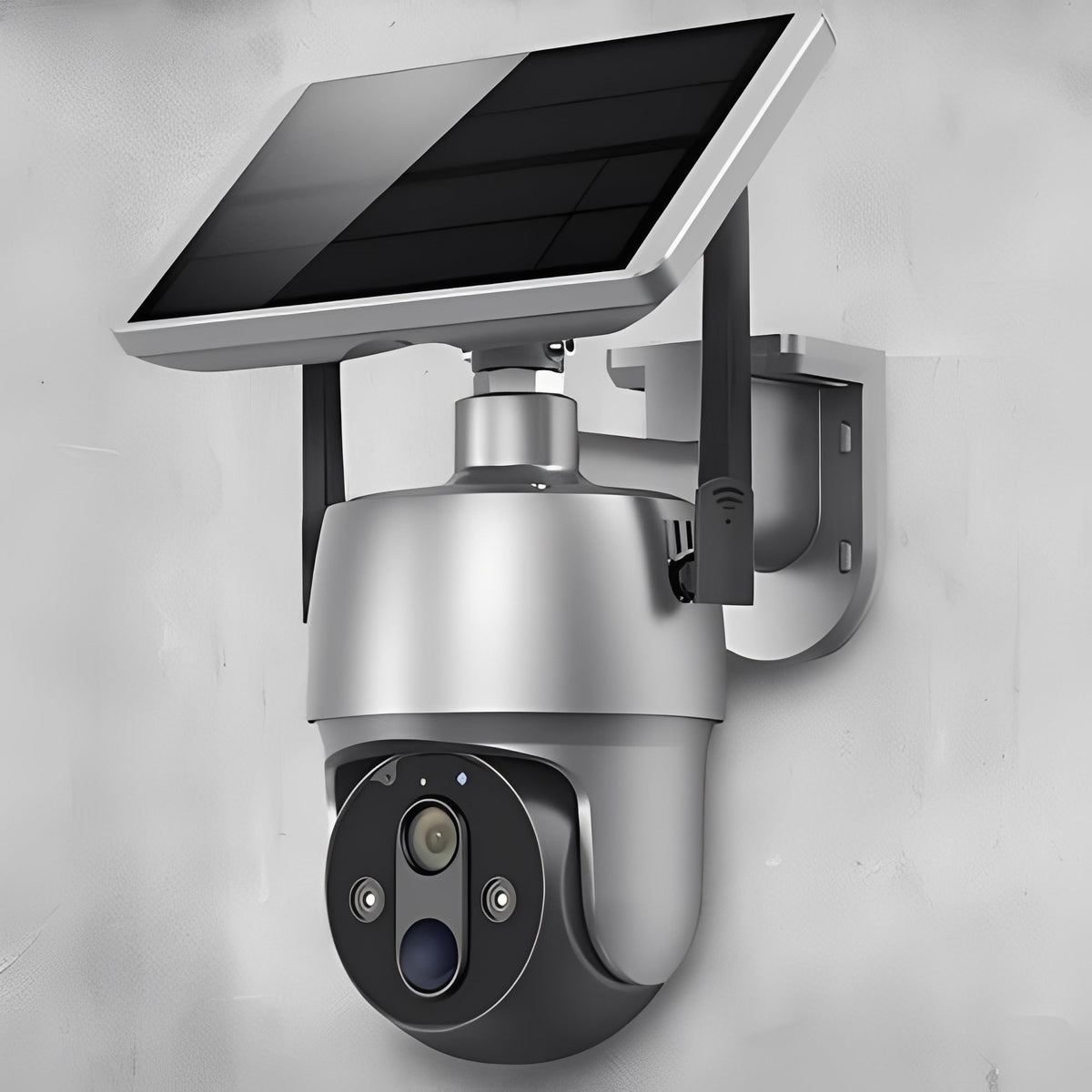Solar-Powered Outdoor Surveillance Camera With Wireless Connectivity And 360° View - Image 1