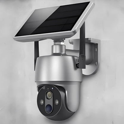 Solar-Powered Outdoor Surveillance Camera With Wireless Connectivity And 360° View - Image 1