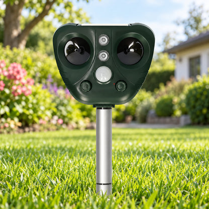 Solar Ultrasonic Bird Repeller With LED Light For Garden Pest Repeller - Image 1