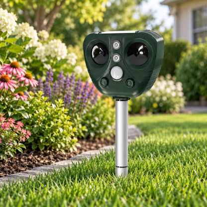 Solar Ultrasonic Bird Repeller With LED Light For Garden Pest Repeller - Image 3