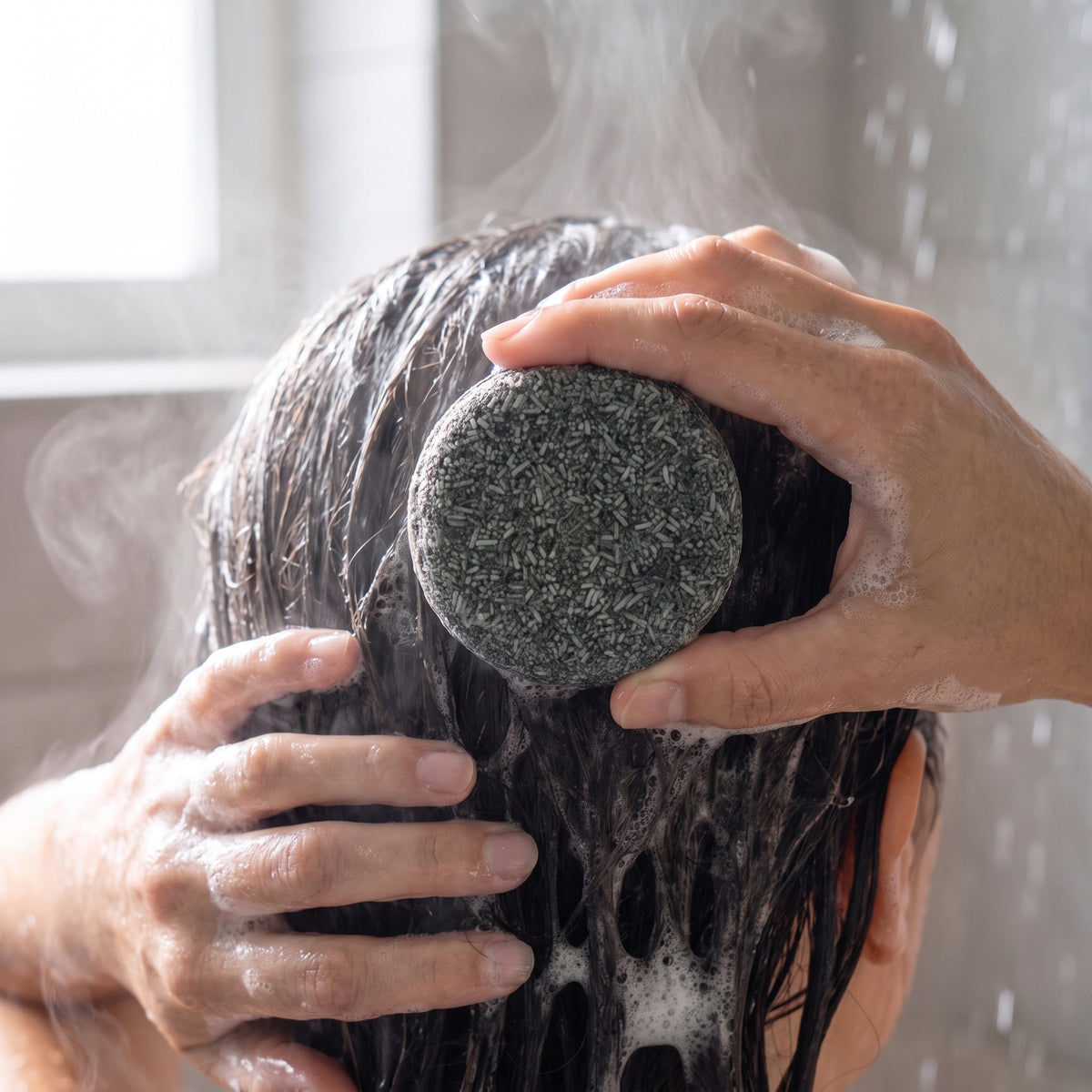 Natural Solid Shampoo For Grey Hair Darkening And Colour Restoring Bar - Image 1