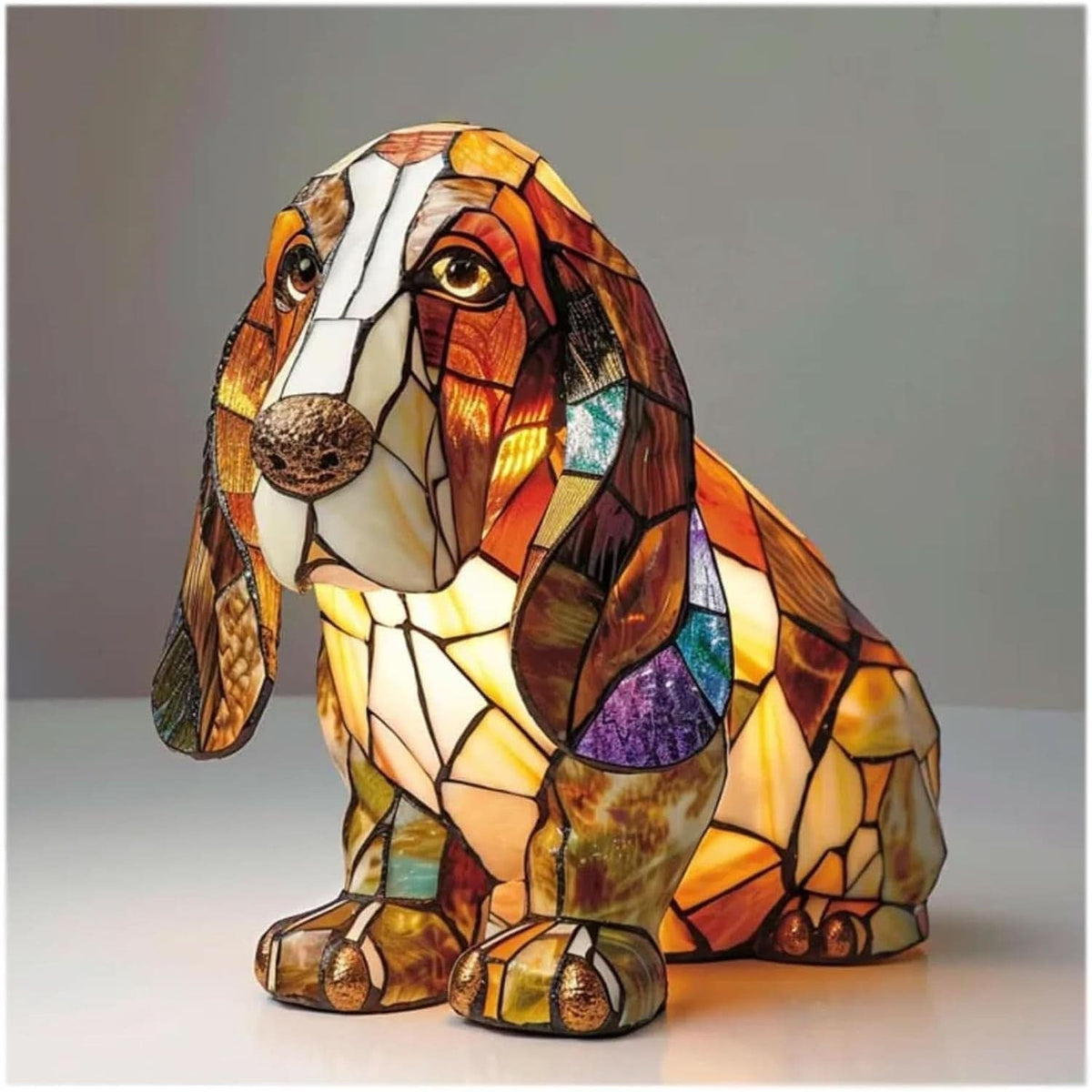 Stained Glass Dog LED Night Light - Image 1