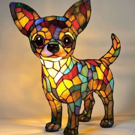Stained Glass Dog LED Night Light - Image 11