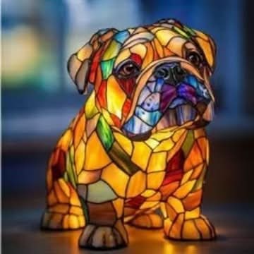 Stained Glass Dog LED Night Light - Image 13