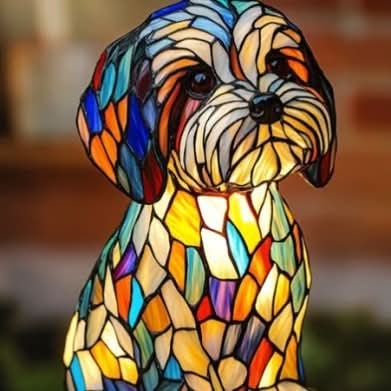 Stained Glass Dog LED Night Light - Image 8