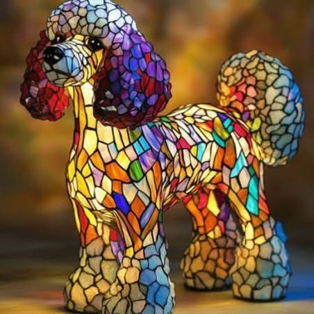 Stained Glass Dog LED Night Light - Image 9