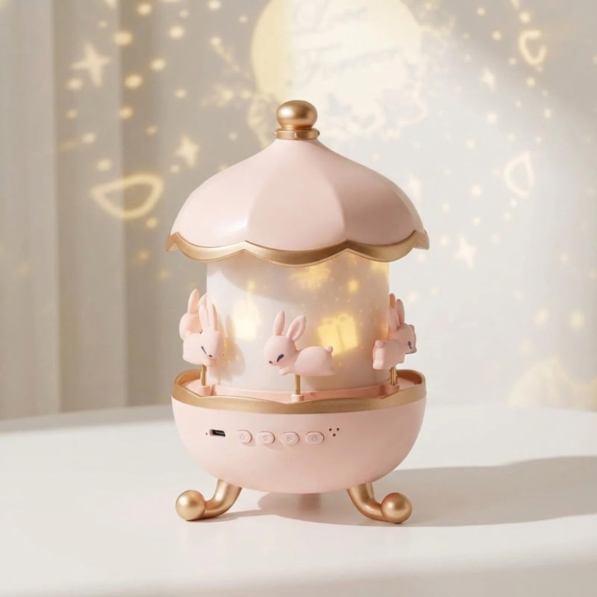 Star Projector Night Light With Rotating Carousel And Music Function - Image 1