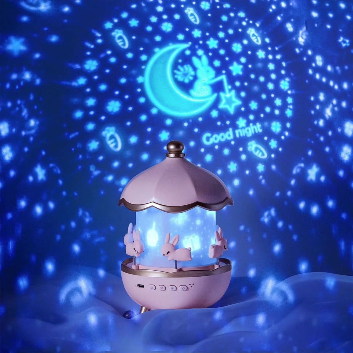 Star Projector Night Light With Rotating Carousel And Music Function - Image 5