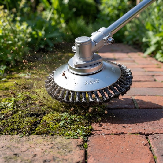 Steel Brush Weed Trimmer Head For Garden Grass Trimmers Durable Carbon Steel Bristle Attachment - Image 1