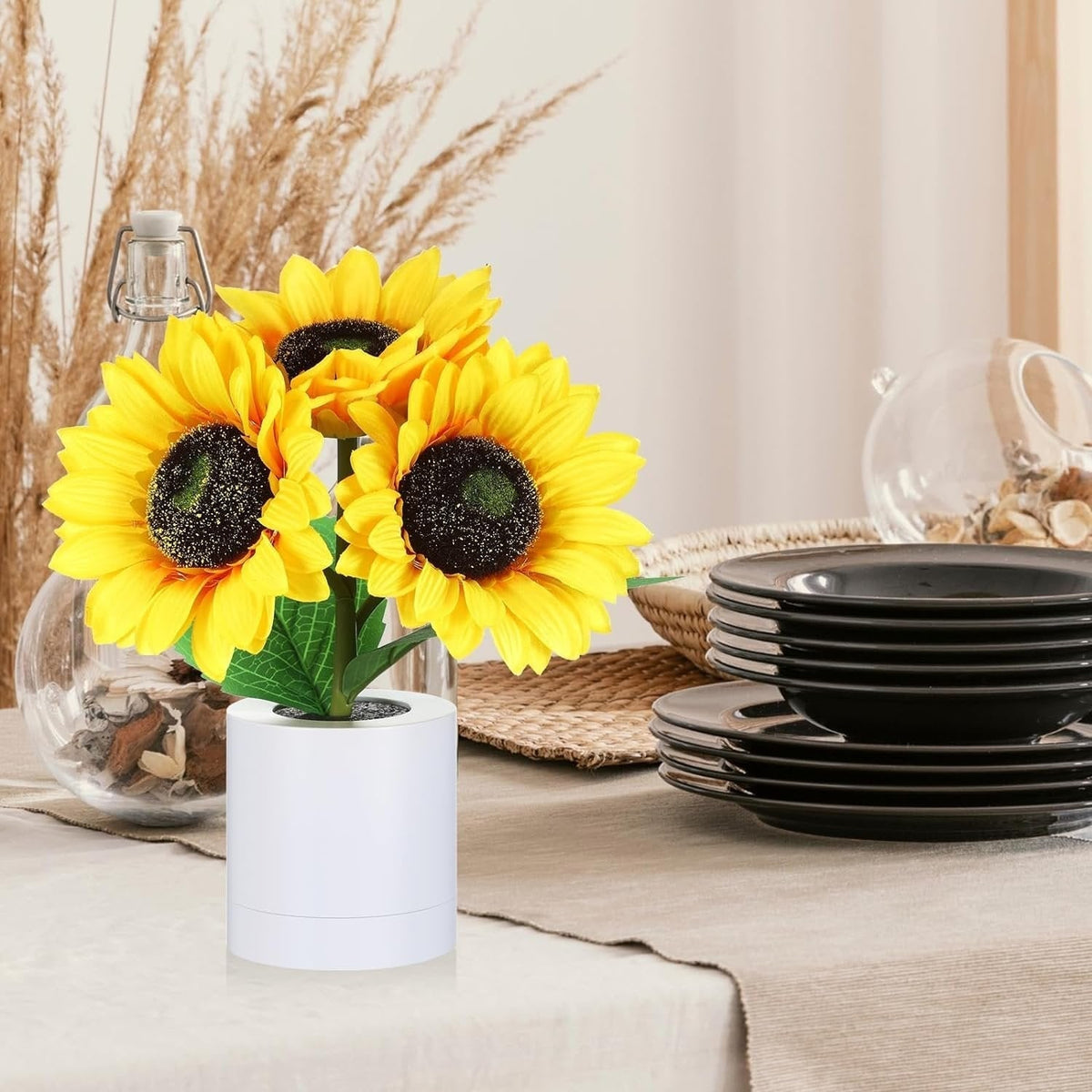 Sunflower LED Lamp USB Rechargeable With Warm Glow Accent Light - Image 6