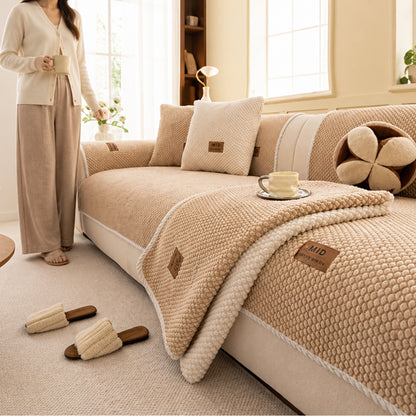 Textured Chenille Modular Sofa Cover With Anti-Slip Backing - Image 5