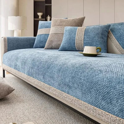 Textured Chenille Sofa Cover With Non-Slip Backing - Image 4