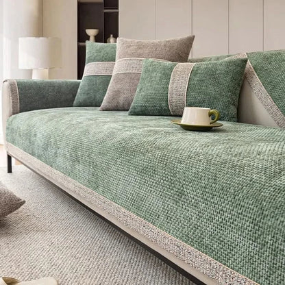 Textured Chenille Sofa Cover With Non-Slip Backing - Image 5