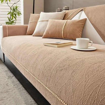 Textured Chenille Sofa Cover With Non-Slip Backing - Image 7