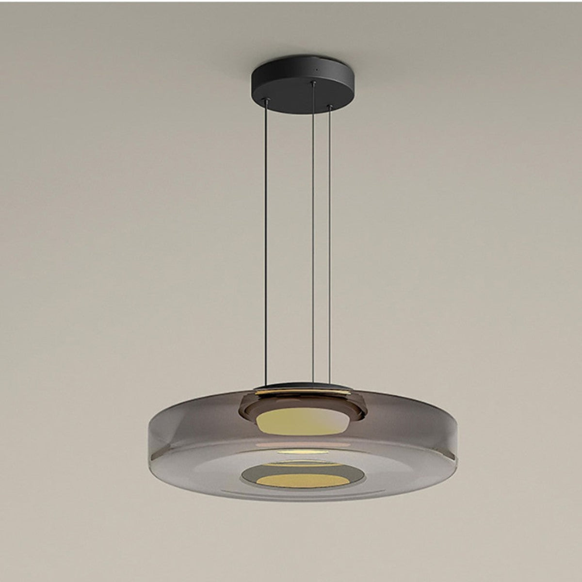 Tiered Glass Ring Pendant Light with Layered Design - Image 11