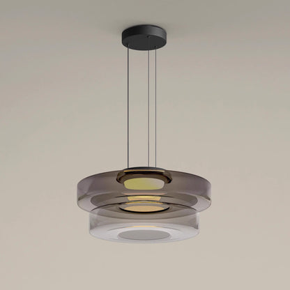Tiered Glass Ring Pendant Light with Layered Design - Image 12