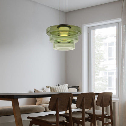 Tiered Glass Ring Pendant Light with Layered Design - Image 18