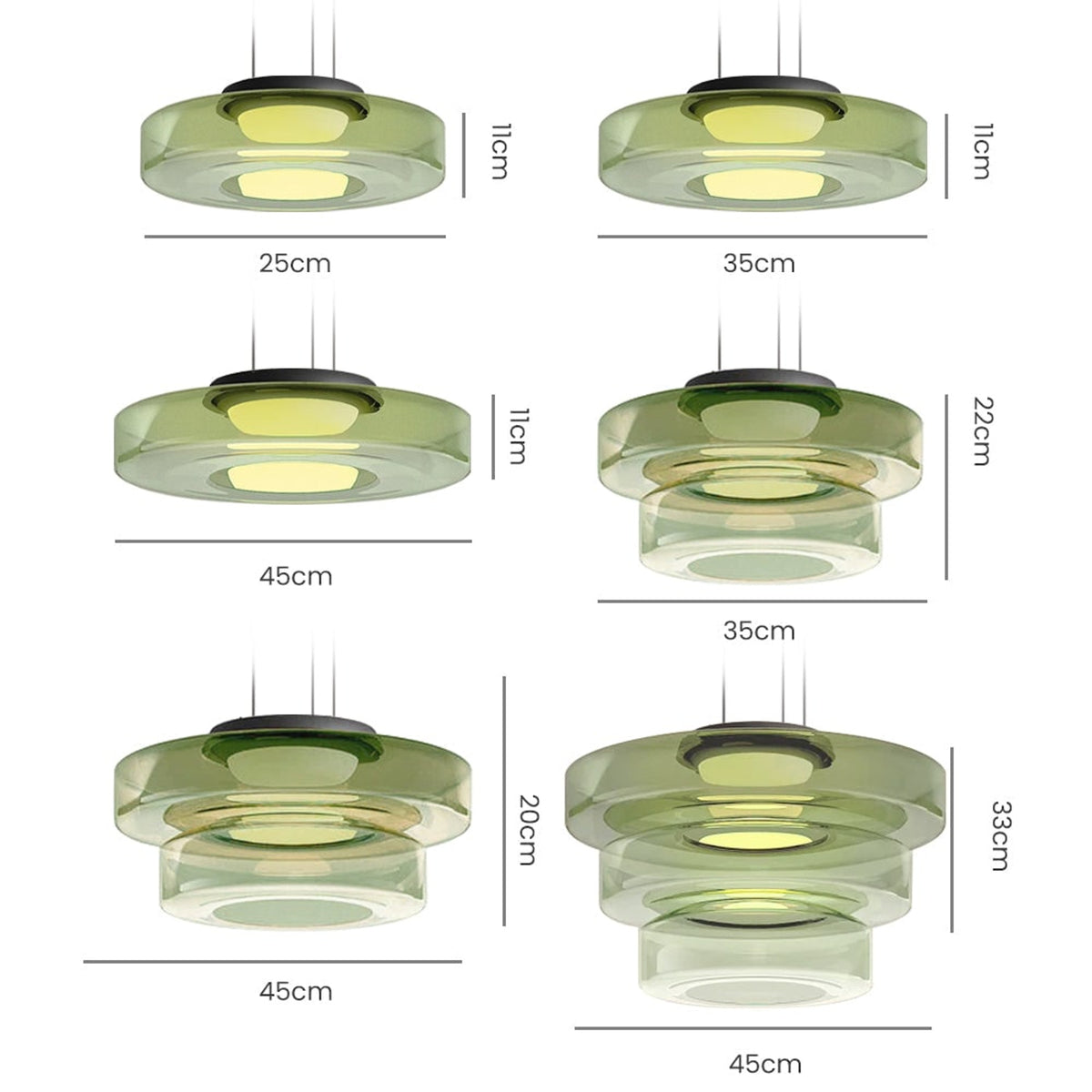 Tiered Glass Ring Pendant Light with Layered Design - Image 19