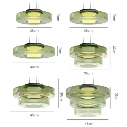 Tiered Glass Ring Pendant Light with Layered Design - Image 19