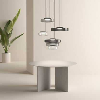 Tiered Glass Ring Pendant Light with Layered Design - Image 20