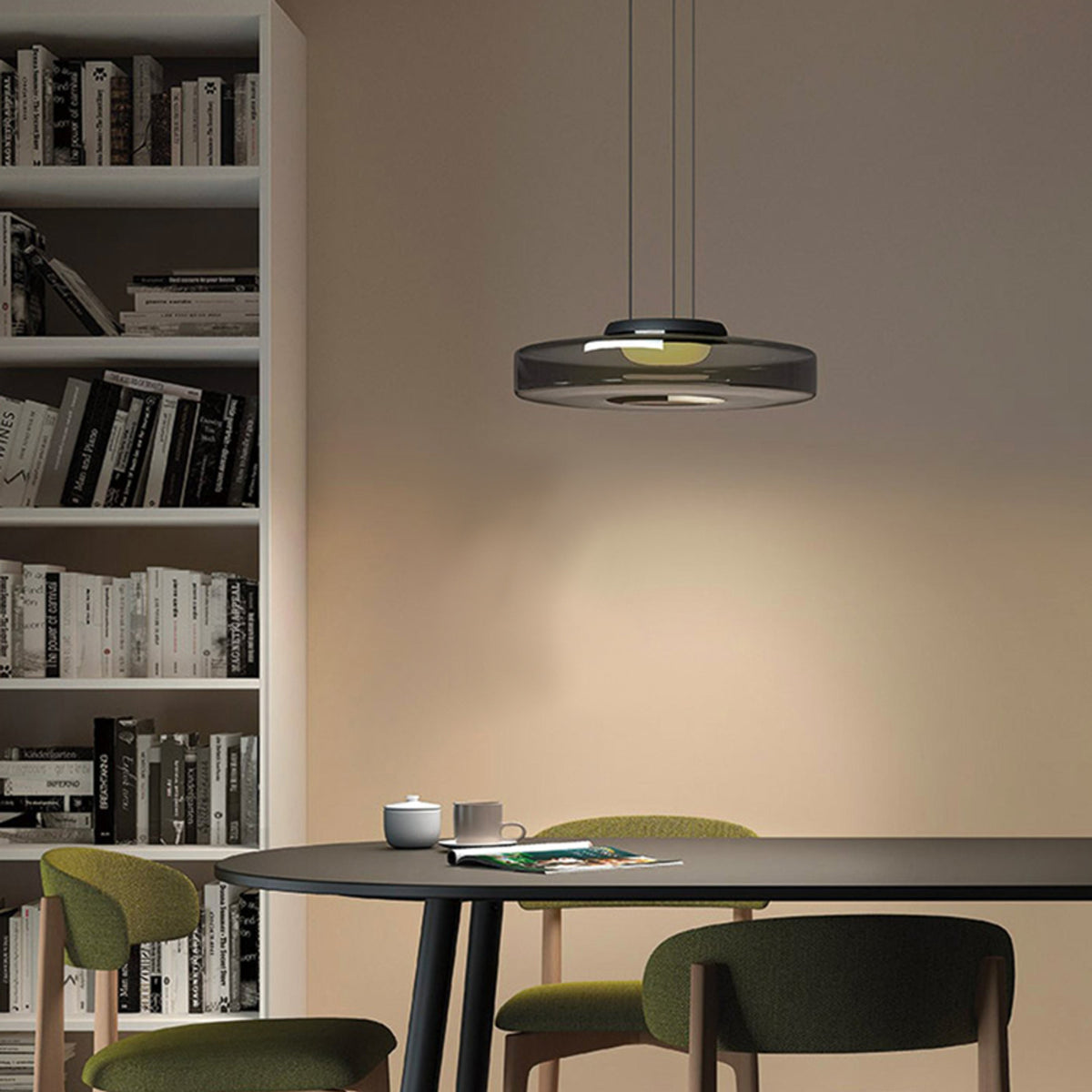 Tiered Glass Ring Pendant Light with Layered Design - Image 21