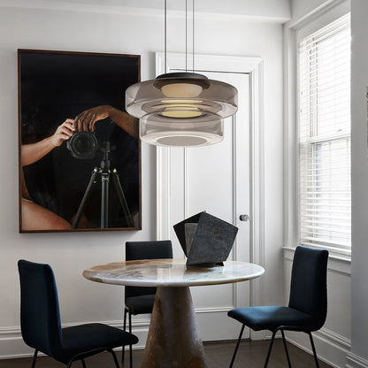 Tiered Glass Ring Pendant Light with Layered Design - Image 23