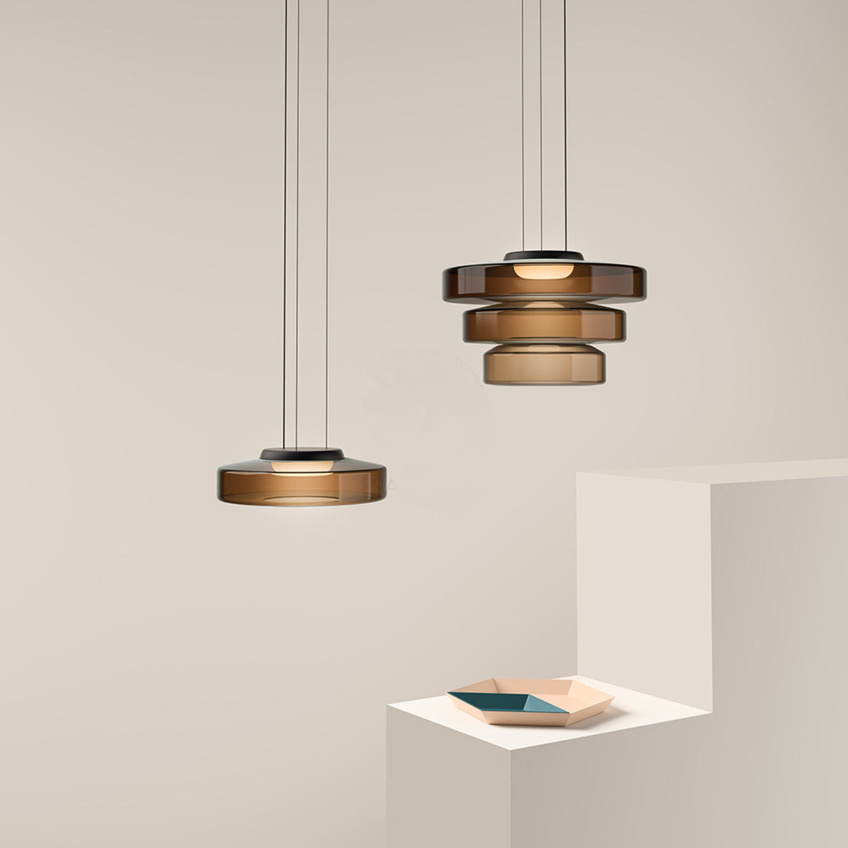 Tiered Glass Ring Pendant Light with Layered Design - Image 24