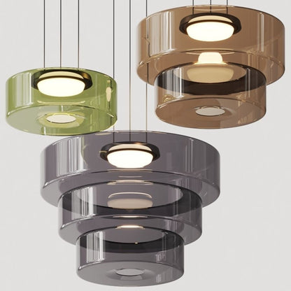 Tiered Glass Ring Pendant Light with Layered Design - Image 25
