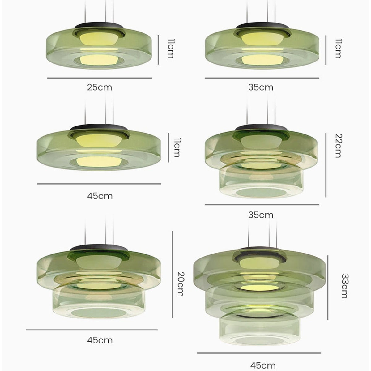 Tiered Glass Ring Pendant Light with Layered Design - Image 26