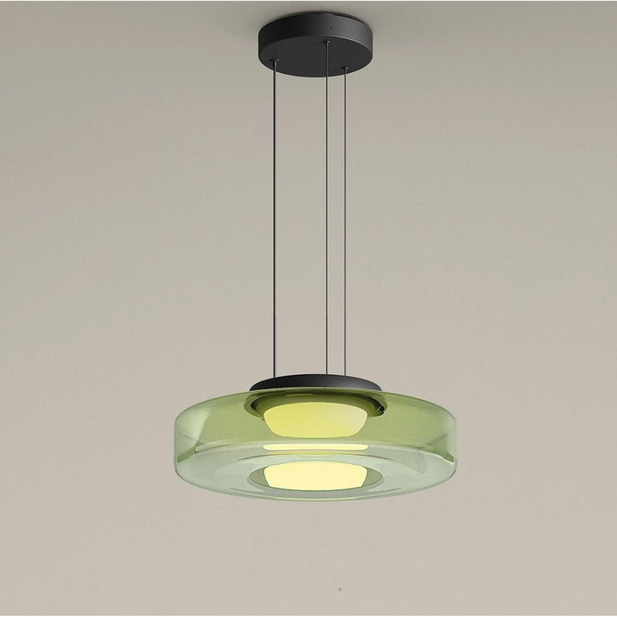 Tiered Glass Ring Pendant Light with Layered Design - Image 8