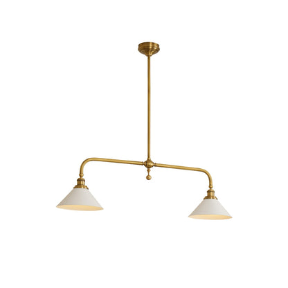 Two-Head Pendant Light with White Shades - Image 1