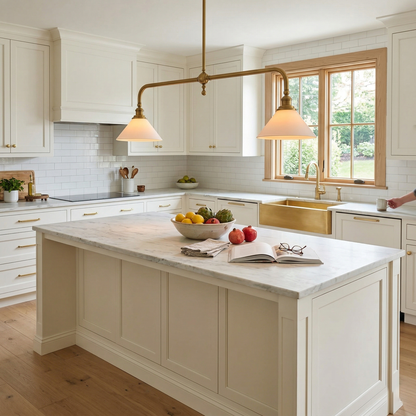 Two-Head Pendant Light with White Shades - Image 13