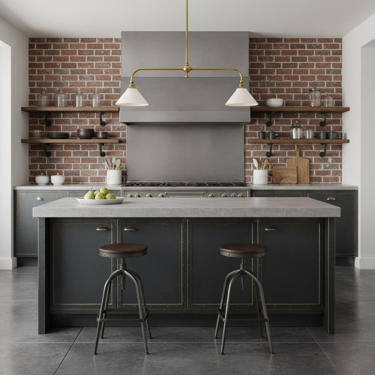 Two-Head Pendant Light with White Shades - Image 18
