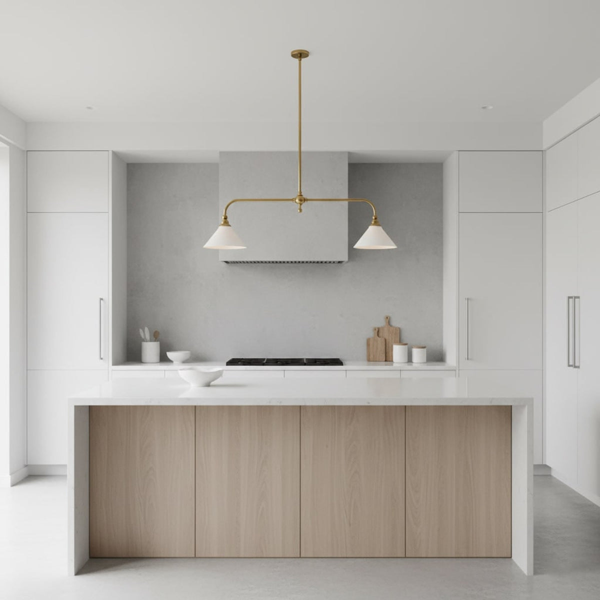 Two-Head Pendant Light with White Shades - Image 20