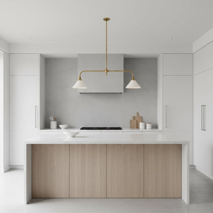 Two-Head Pendant Light with White Shades - Image 20