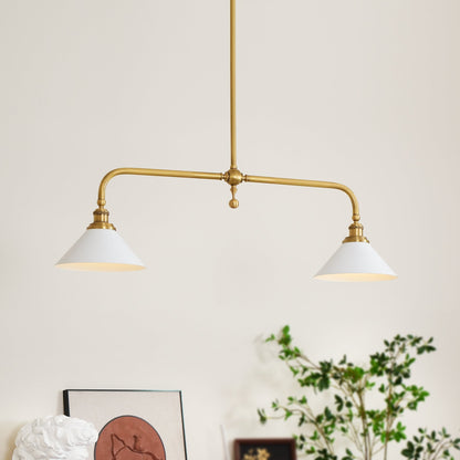 Two-Head Pendant Light with White Shades - Image 25