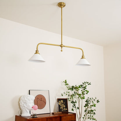 Two-Head Pendant Light with White Shades - Image 26