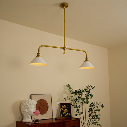 Two-Head Pendant Light with White Shades - Image 27